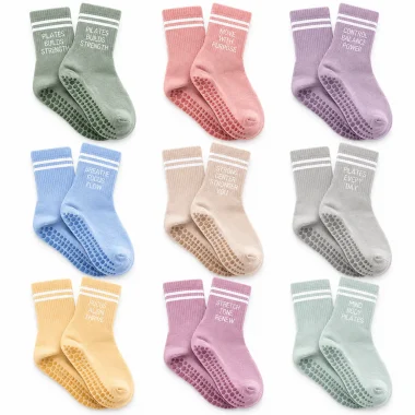 Custom Pilates Crew Grip Socks